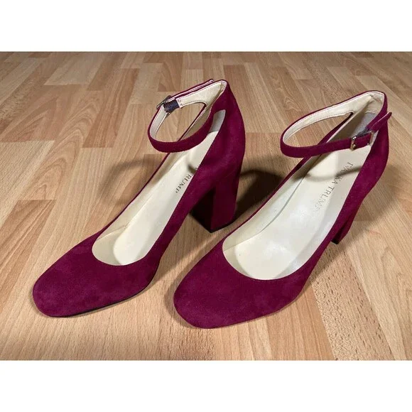 Ivanka Trump • Women's Oasia Block Heels (8.5 M) suede • adjustable ankle strap - Picture 2 of 8